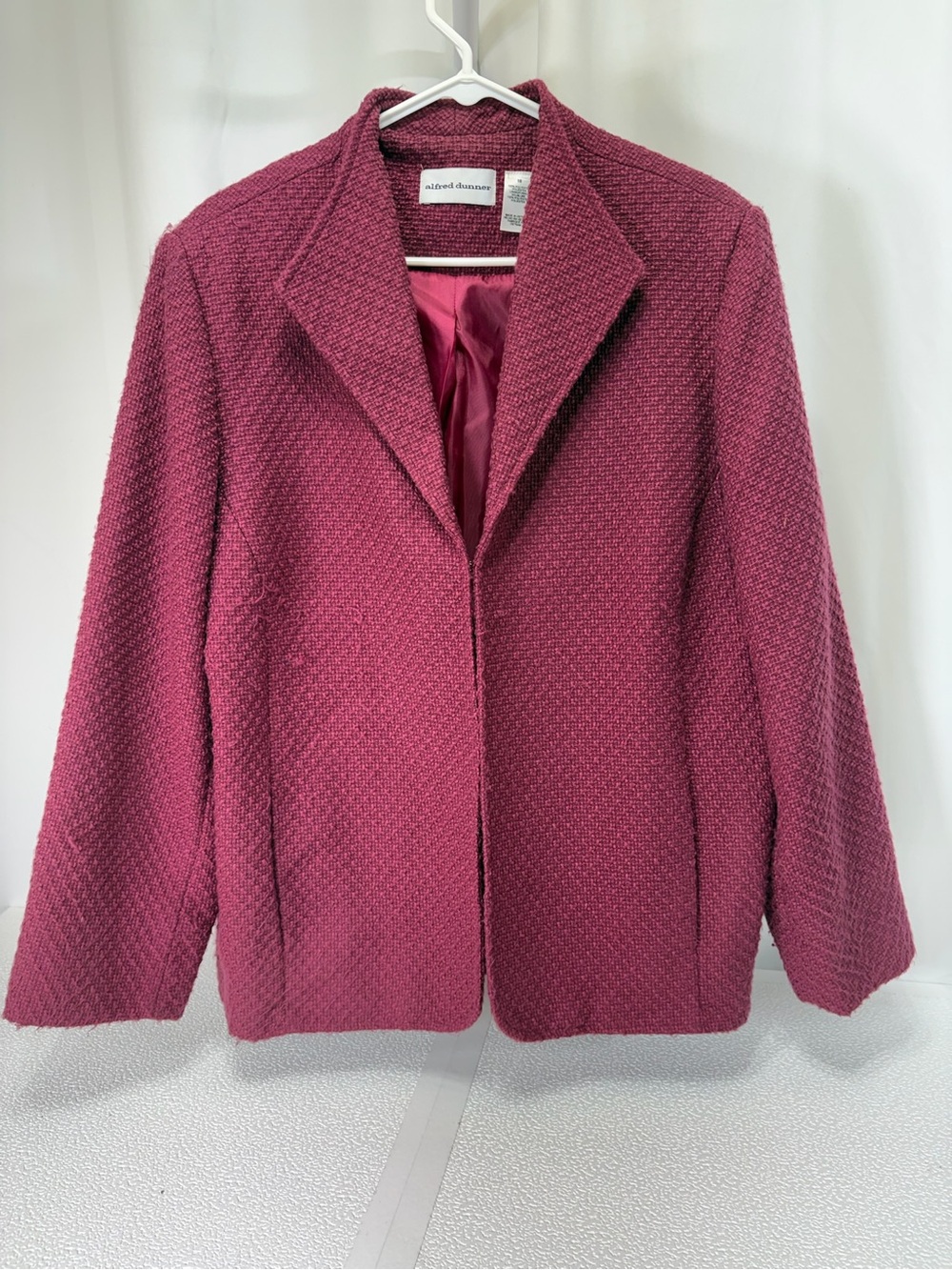 Alfred Dunner Wine-Purple Bouclé Blazer 3994